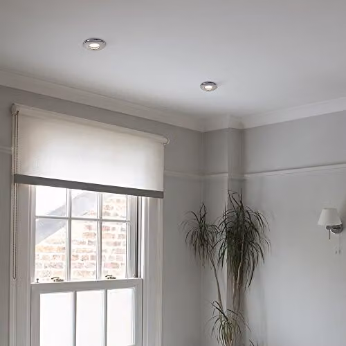 MiniSun Pack of 4 Black Chrome Domed Recessed LED Ceiling Downlights with Warm White Bulbs – 3