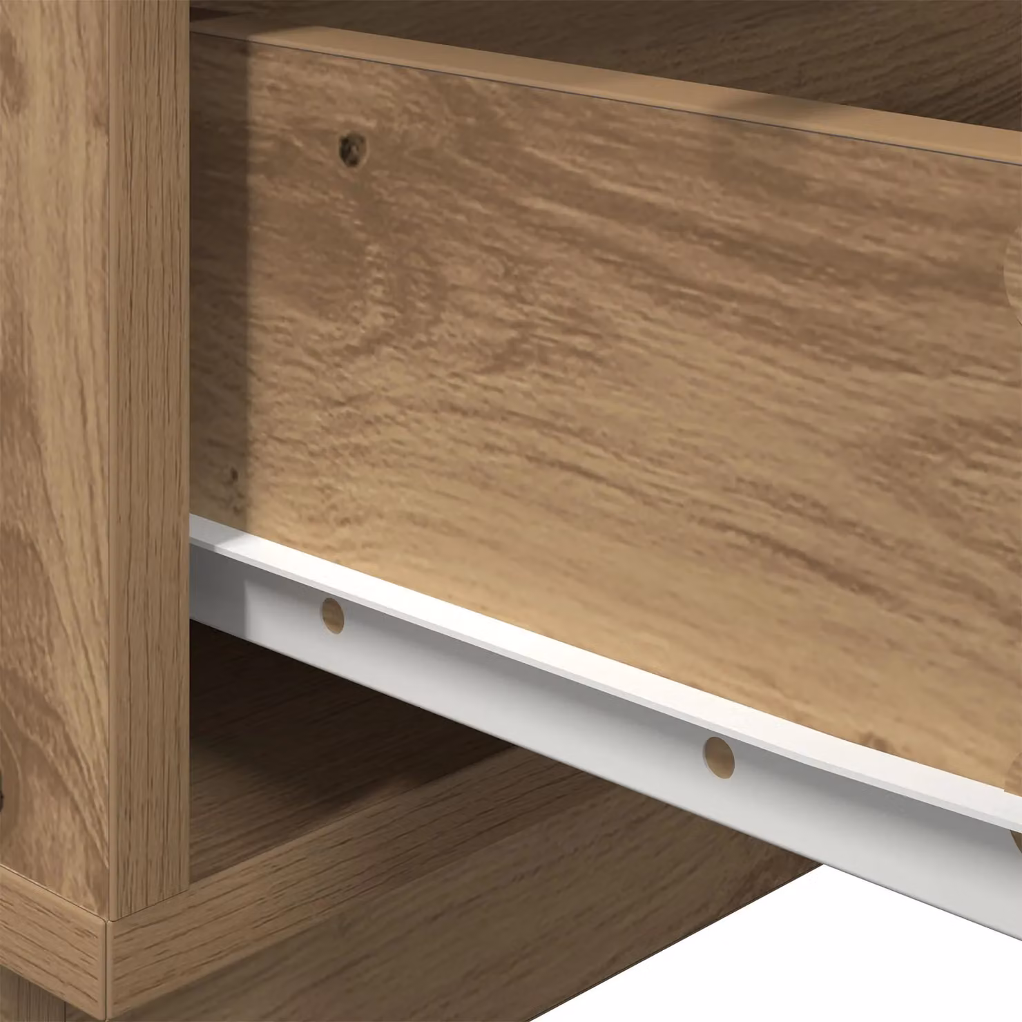 Berkfield Home Artisan Oak Bedside Cabinet with Integrated LED Lights, Brown, W: 100 cm, D: 36 cm, H: 49 cm – 4