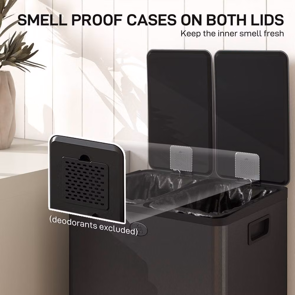STILVORA 56L Dual Kitchen Bin with Pedal Lid and Soft Close, Black – 5