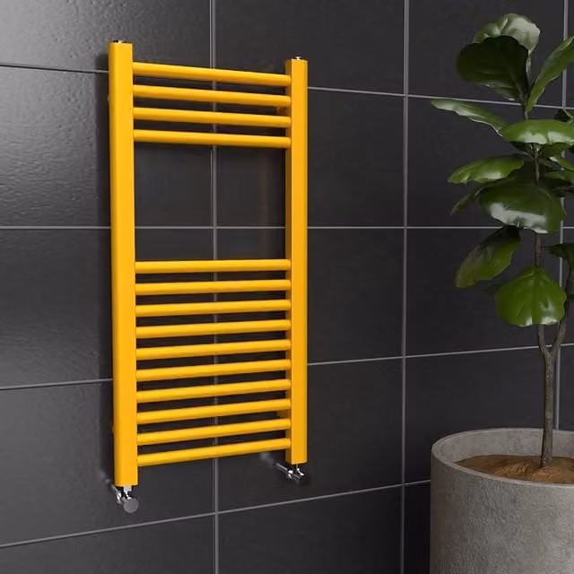 Lux Heat Coloured Steel Towel Radiator in Sunflower Yellow, W/H: 40 x 80 cm
