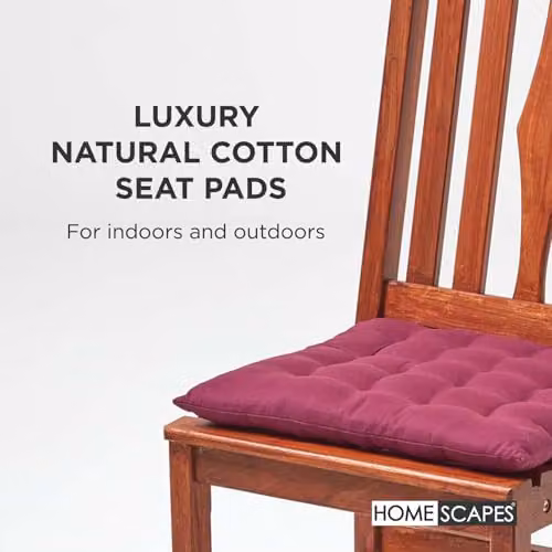 Homescapes Luxury 100% Cotton Seat Pad in Purple, W/D/H: 40 x 40 x 4 cm – 6