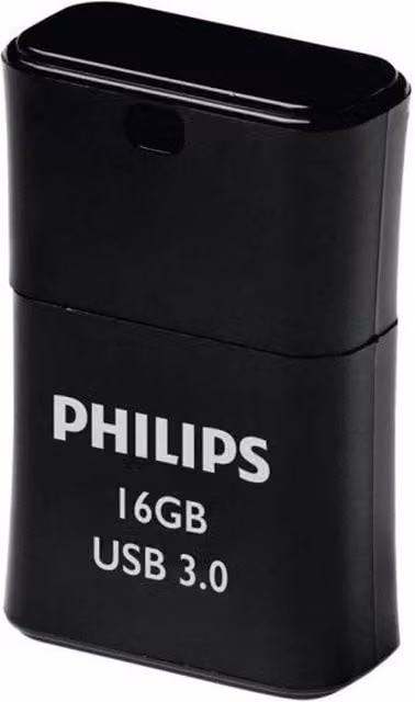 Philips USB 3.0 Pico USB Flash Drive, 16GB, Black