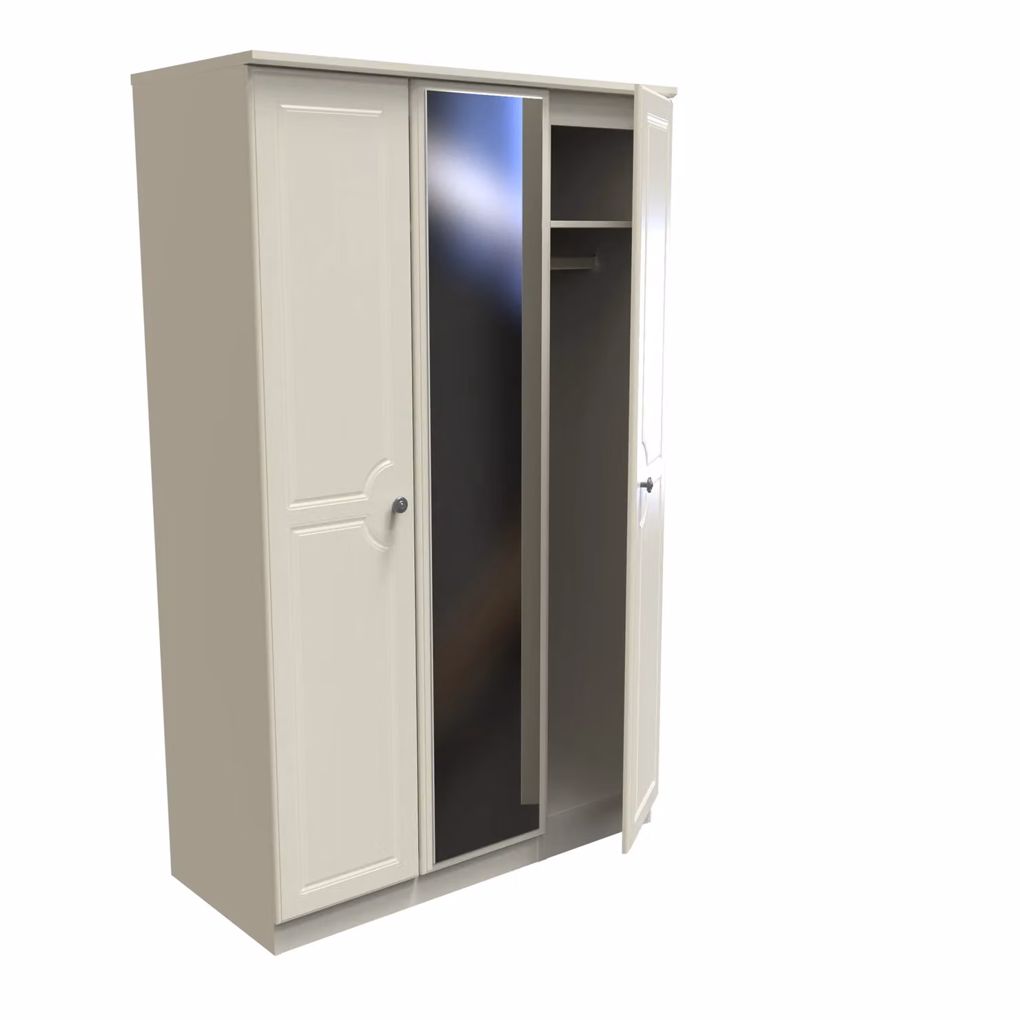 2 U Stirling Triple Mirror Wardrobe in Cream – 2