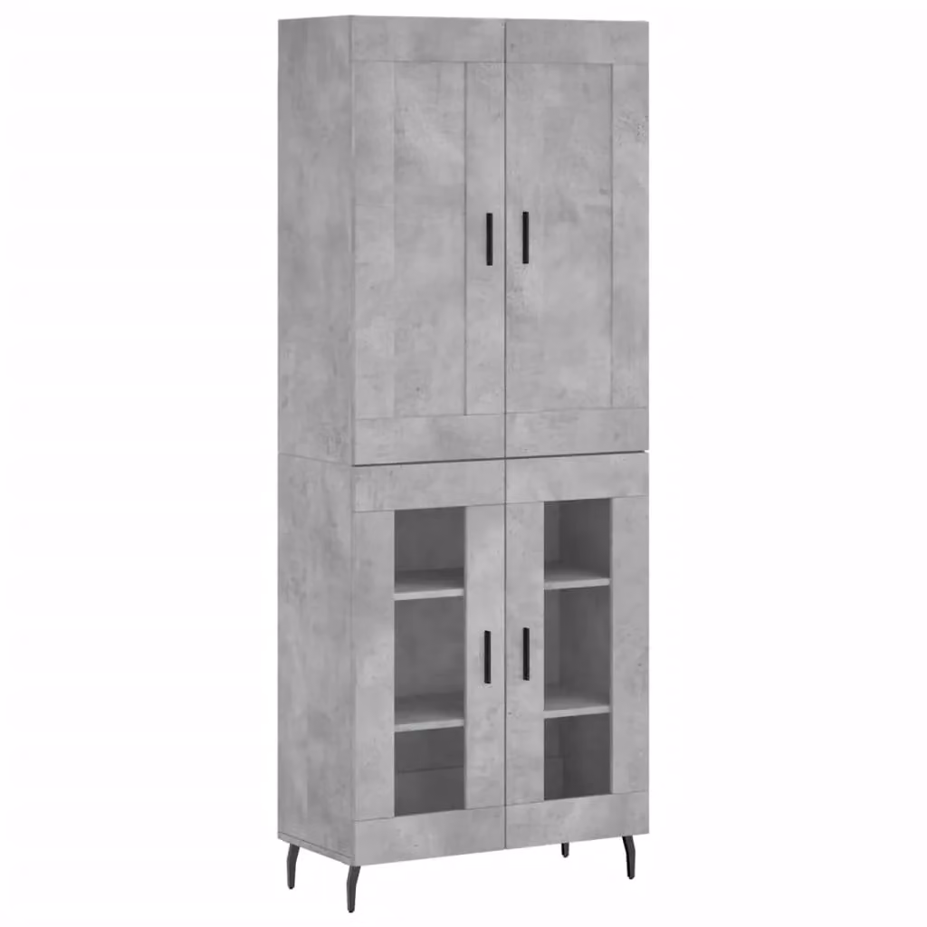 Berkfield Home Industrial Highboard in Concrete Grey, W/D/H: 69.5 x 34 x 180 cm – 2