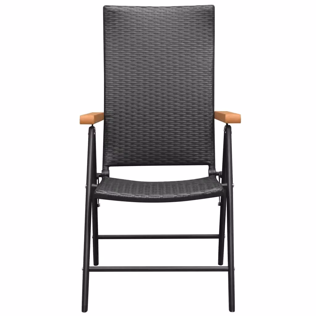 Berkfield Home 3 Piece Modern Garden Dining Set in Black and Brown with Rattan and Aluminium – 3