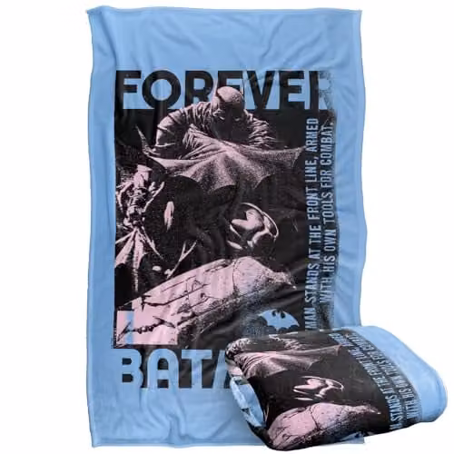 Warner Bros. Batman Forever Silky Touch Super Soft Fleece Throw Blanket, Multicolour, W: 91.44 cm x L: 147 cm – 1