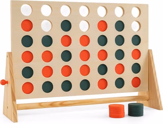 Costway 4-to-Score Wooden Game Set in Brown and Red