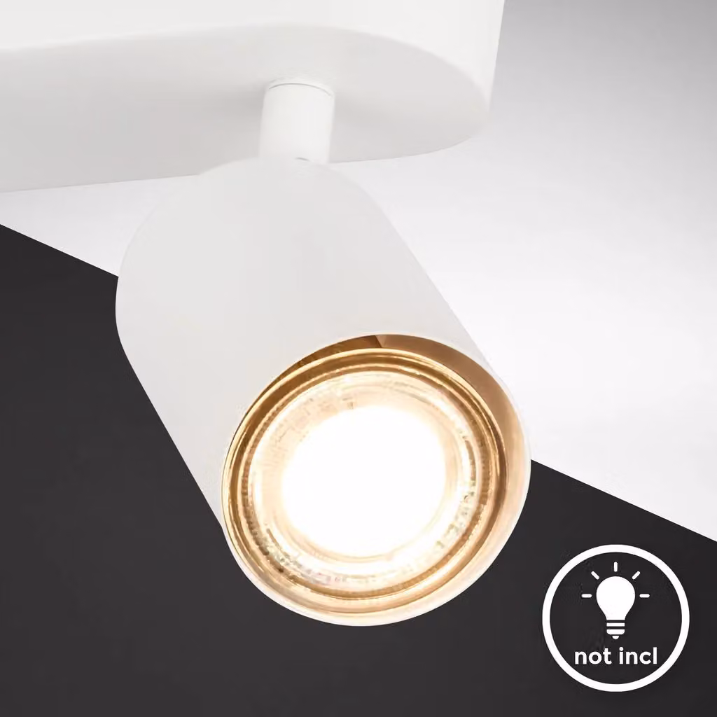 B.K. Licht White Modern Round Metal Ceiling Spotlight with 3x 9W LED GU10 Bulbs – 3