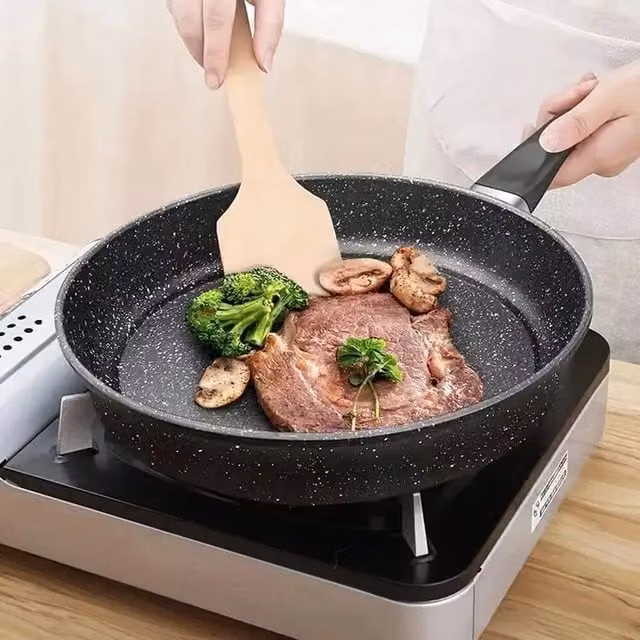 VOGREX Black Granite Non-Stick Aluminium Frying Pan, 24 cm
