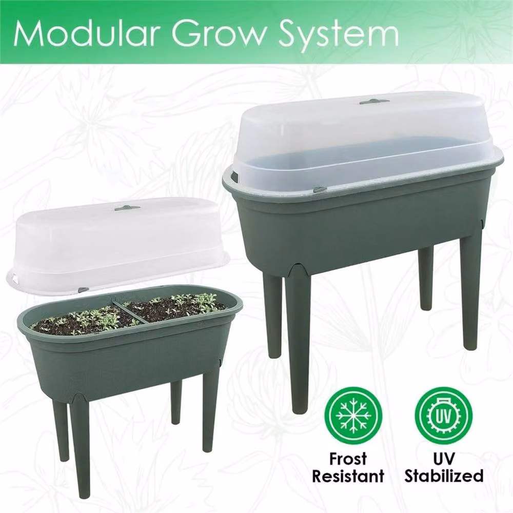 EONLION Green Plastic WPC Freestanding Garden Planter and Window Box, W/D/H: 84.0 x 38.0 x 77.0 cm – 2