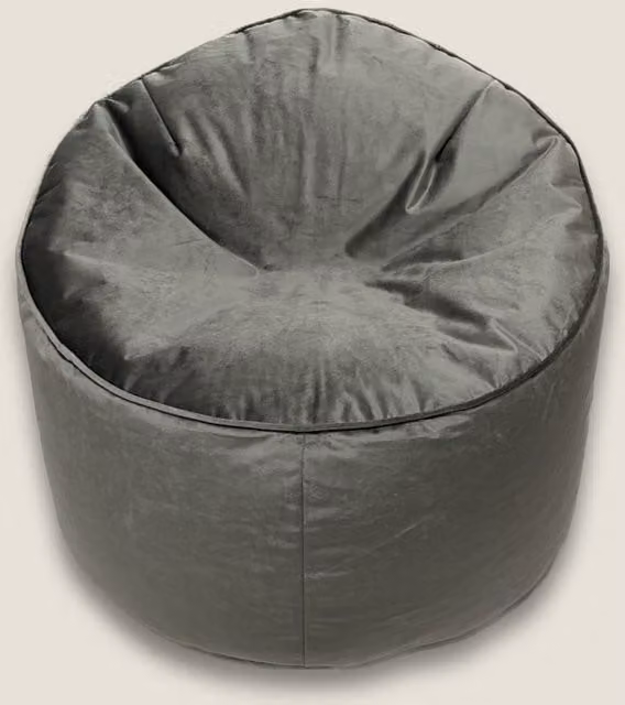 Kaikoo Grey Velvet Beanbag Chair