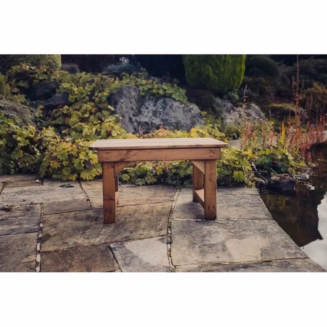 Churnet Valley Garden Furniture Ltd Valley Garden Coffee Table in Brown Pine Wood, W/D/H: 80 x 50 x 45 cm – 3