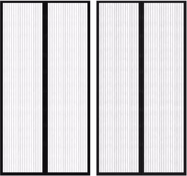 Berkfield Home Magnetic Insect Door Curtain Strips, Black, 2 Pack, H 210 cm x W 100 cm