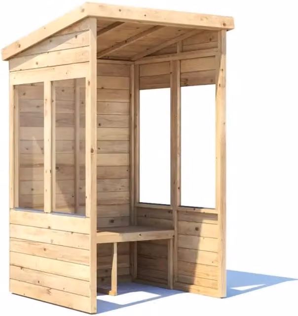 Dunster House Garden Arbour with Glazed Panels in Brown