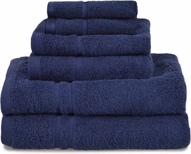 Allure Bath Fashions Hotel Essentials 6 Piece Cotton Towel Set in Blue