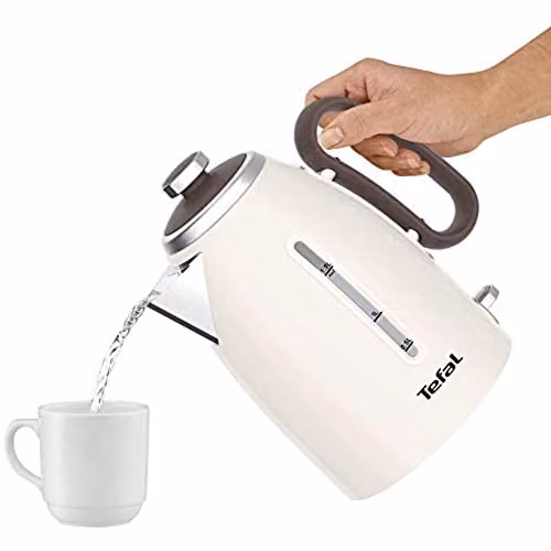 Tefal Kettle in Beige and Brown with 1.7 l Capacity and Auto Shut-off