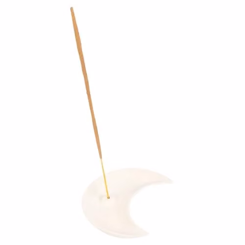 KDMD White Ceramic Crescent Moon Incense Stick Holder