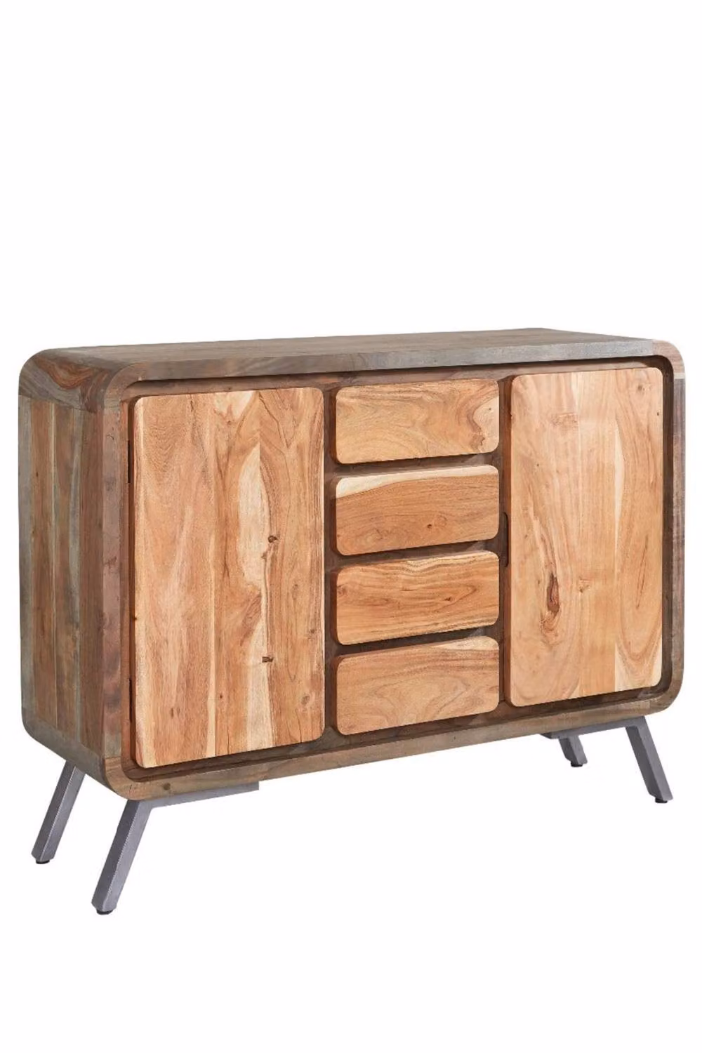 IH Design Auckley Industrial Acacia Wood and Metal Sideboard in Brown, W/D/H: 120 x 40 x 90 cm – 2