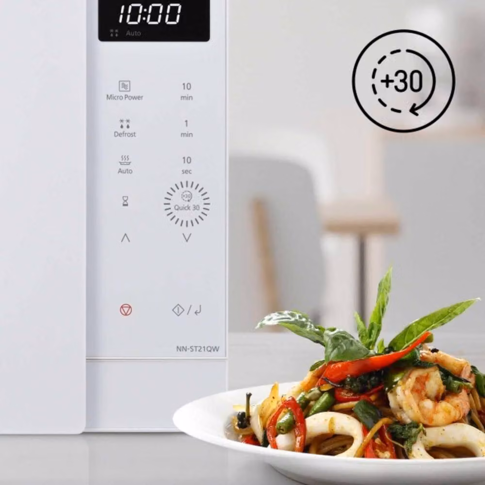 Panasonic 20L Solo Compact Microwave in White, 800W, W: 45.2 cm, D: 34.0 cm, H: 26.0 cm – 3