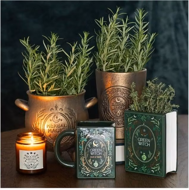 KDMK Green Witch Ceramic Book Shaped Spellbook Mug