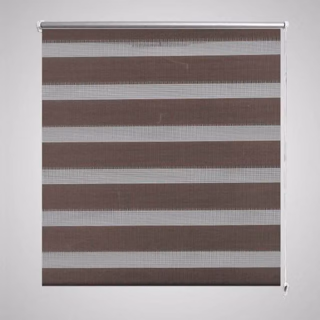 Berkfield Home Zebra Blind in Brown and White, W: 90 cm, H: 150 cm