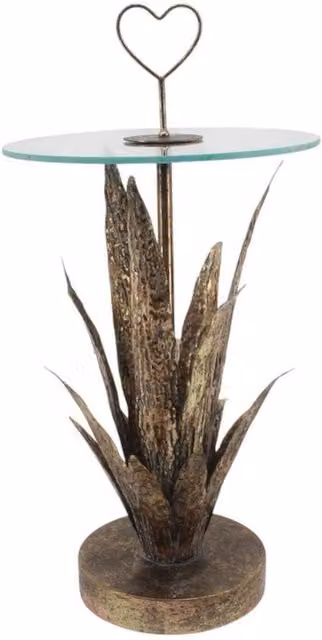 Minster Floral Design Metal Side Table, Brown, W: 40 cm, D: 40 cm, H: 79 cm