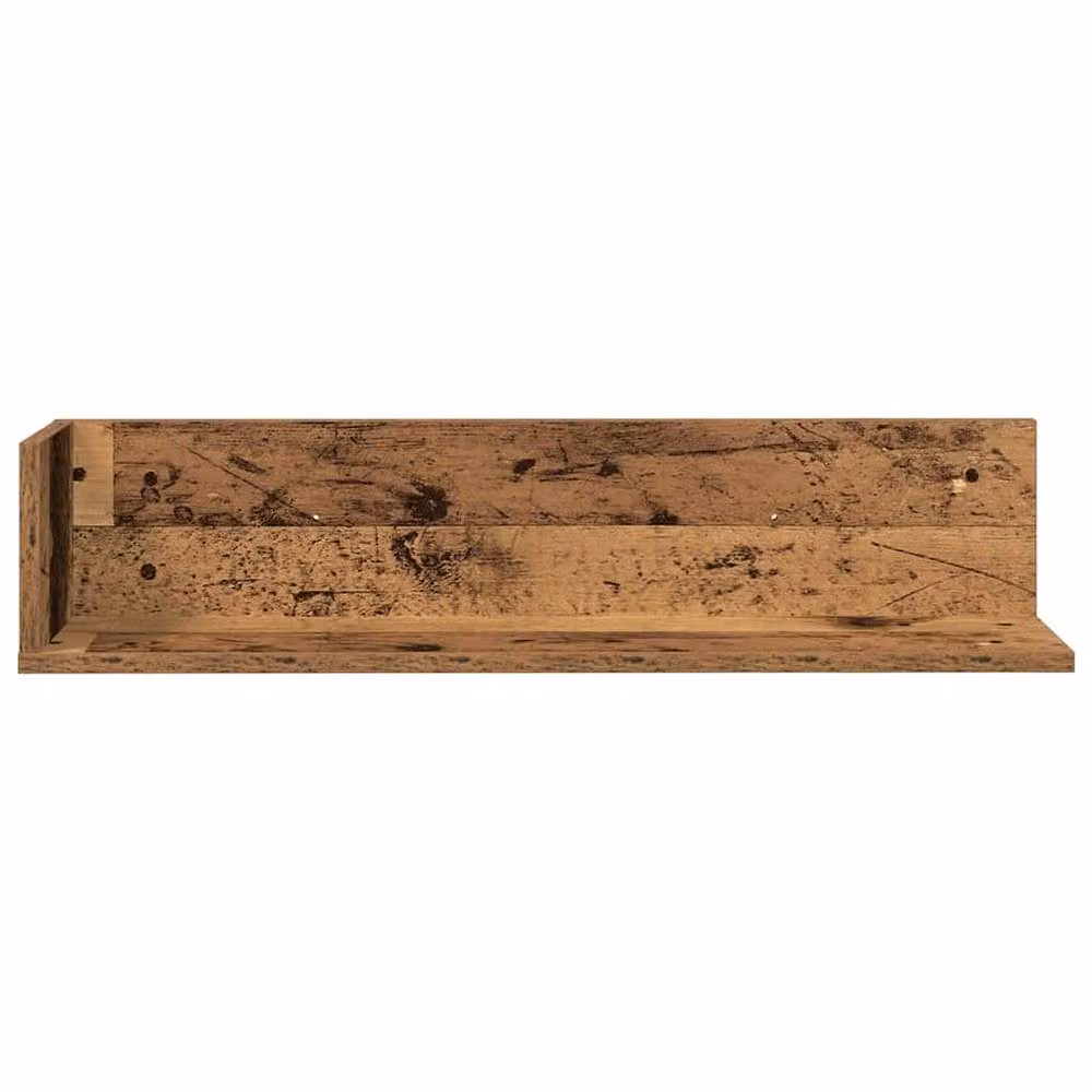 Berkfield Home Wall Mounted Shelves, 2 Piece Set in Brown Old Wood, W/D/H: 75 x 16.5 x 16.5 cm – 4