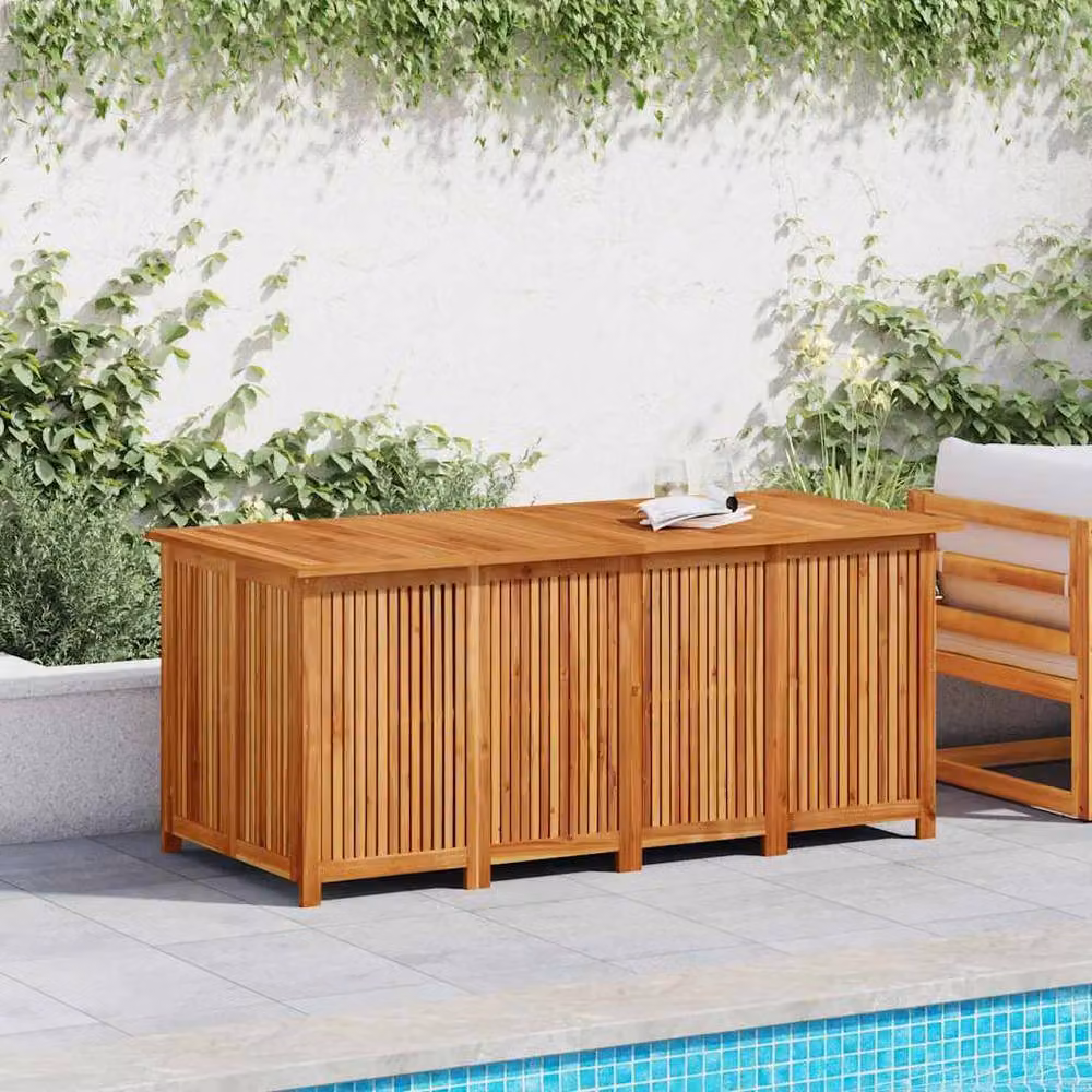 Berkfield Home Garden Storage Box in Brown Solid Acacia Wood, W/D/H: 175 x 80 x 75 cm – 2