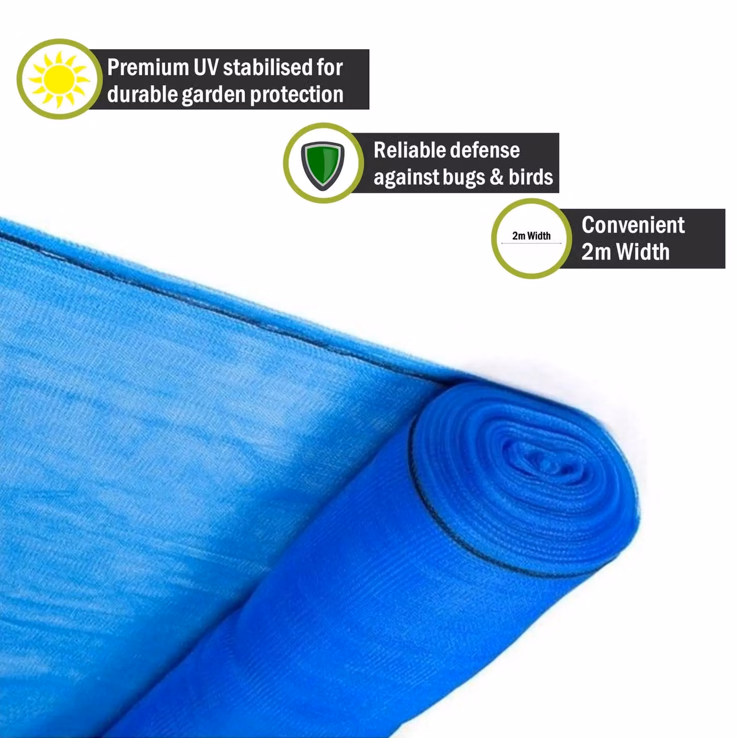 Pegdev Blue Heavy Duty Plants and Crops Protection Netting, UV Stabilised Mesh, W/D/H: 200 x 200 x 600 cm – 2