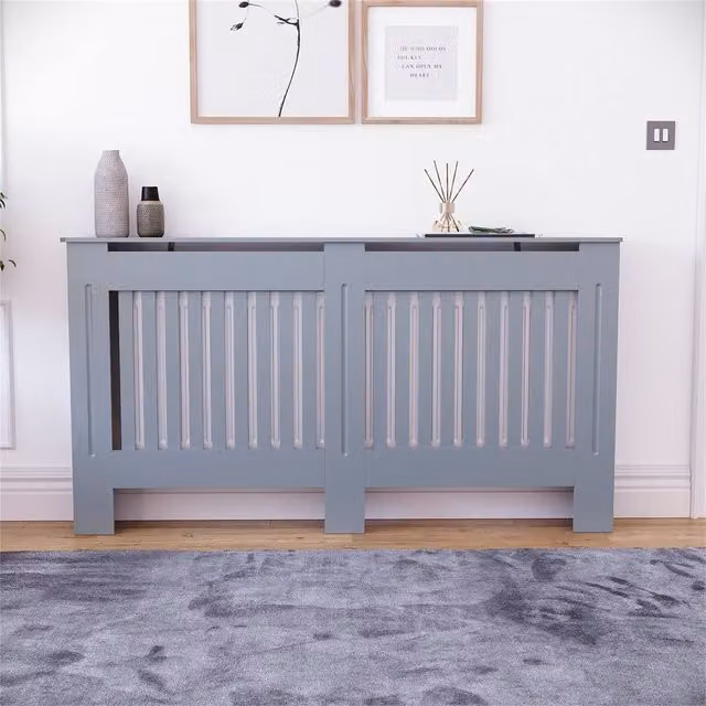 SPETLEK Grey MDF Slats for Cabinet, W: 152 cm, H: 82 cm, D: 19 cm