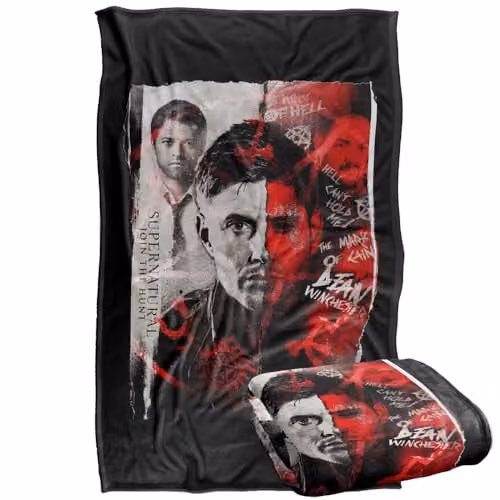 LOGOVISION Supernatural Dean Winchester Demon Silky Touch Super Soft Fleece Throw Blanket, Multicolour, W: 91 cm, D: 147 cm