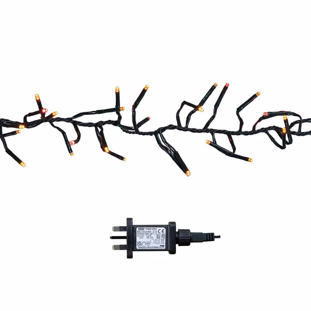 Samuel Alexander 37.2m LED Christmas Cluster String Lights with Timer in Red and Vintage Gold – 2