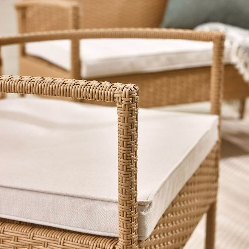 FurnitureboxUK Porto Grey PE Rattan 4-Seat Outdoor Garden Set with 2-Seater Sofa, 2 Armchairs, Coffee Table and Beige Upholstered Cushions – 3