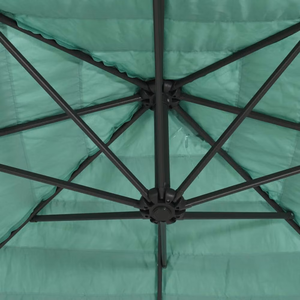 Berkfield Home Green Cantilever Garden Parasol with Steel Pole, W/D/H: 290 x 290 x 238 cm – 4
