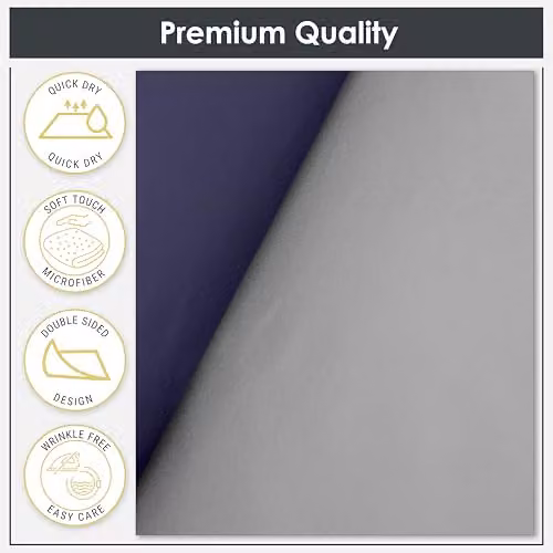 Voltico Reversible Microfibre Duvet Cover and Pillowcase Set in Blue and Grey – 4