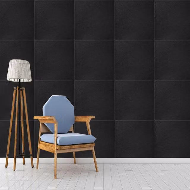 Livingandhome 12-Piece Self-Adhesive Black Felt Sound Absorbing Panels