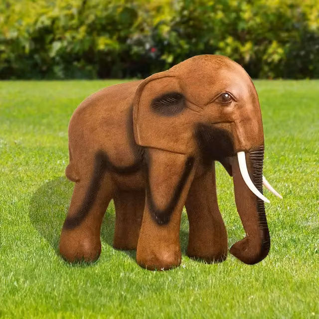 Marco Paul Brown African Elephant Garden Ornaments in Polyresin and Wood