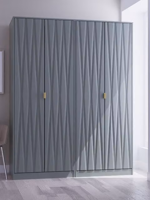 Ready Assembled 2 U Dallas Quad Wardrobe in Pale Green – 1