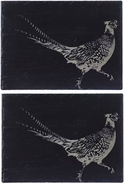 Selbrae House 2 Pack Rectangular Slate Place Mats in Dark Grey