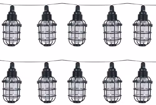 Luxform Solar Lantern String Light with 10 Warm White LEDs in Black or White – 1