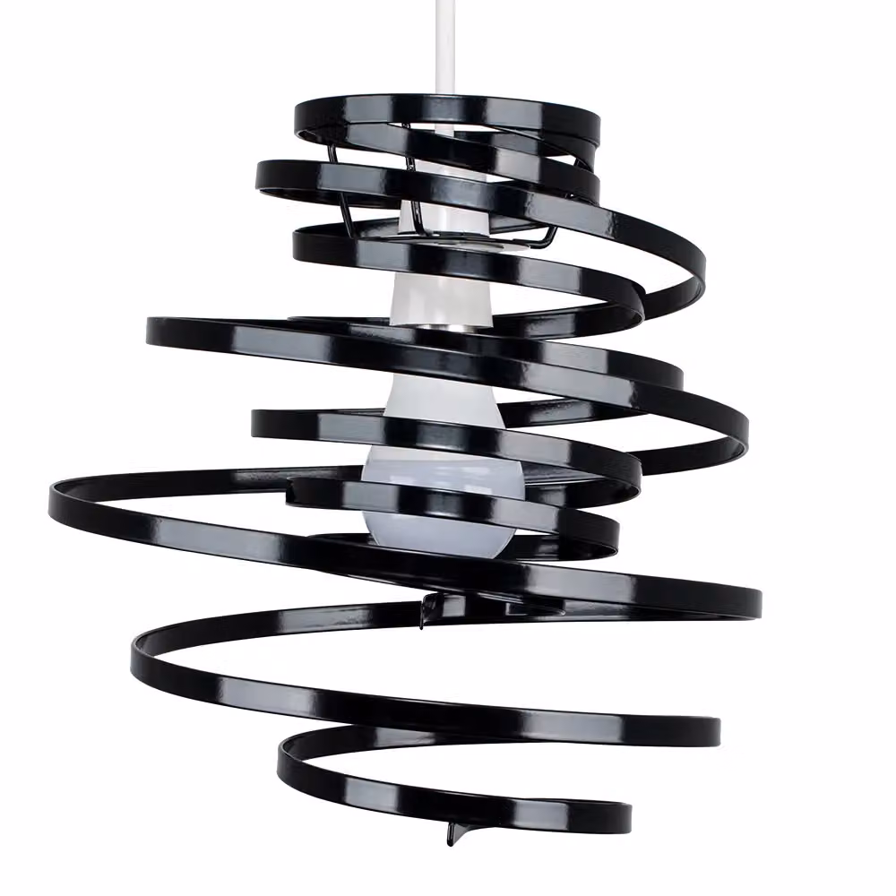 ValueLights Bensson Modern Black Metal LED Ceiling Pendant Shade, Shade Width: 30 cm – 2