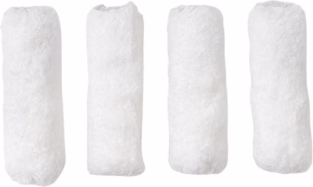 LickTools Eco Friendly Medium Pile Polyester Paint Roller Refill Sleeves, Pack of 4, White, Diameter: 10.16 cm