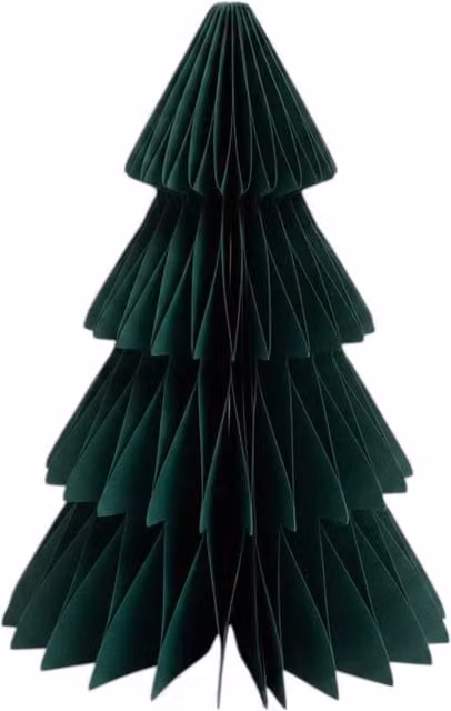 Four Candle Set of 3 Dark Green Paper Christmas Tree Tabletop Decorations, Height: 20 cm – 1