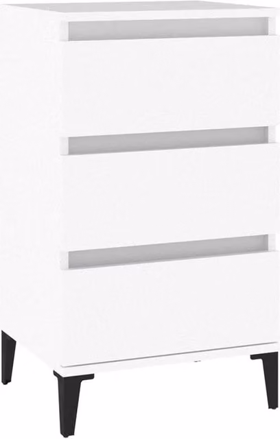 Berkfield Home White Bedside Cabinet in Engineered Wood W/D/H: 40 x 35 x 70 cm