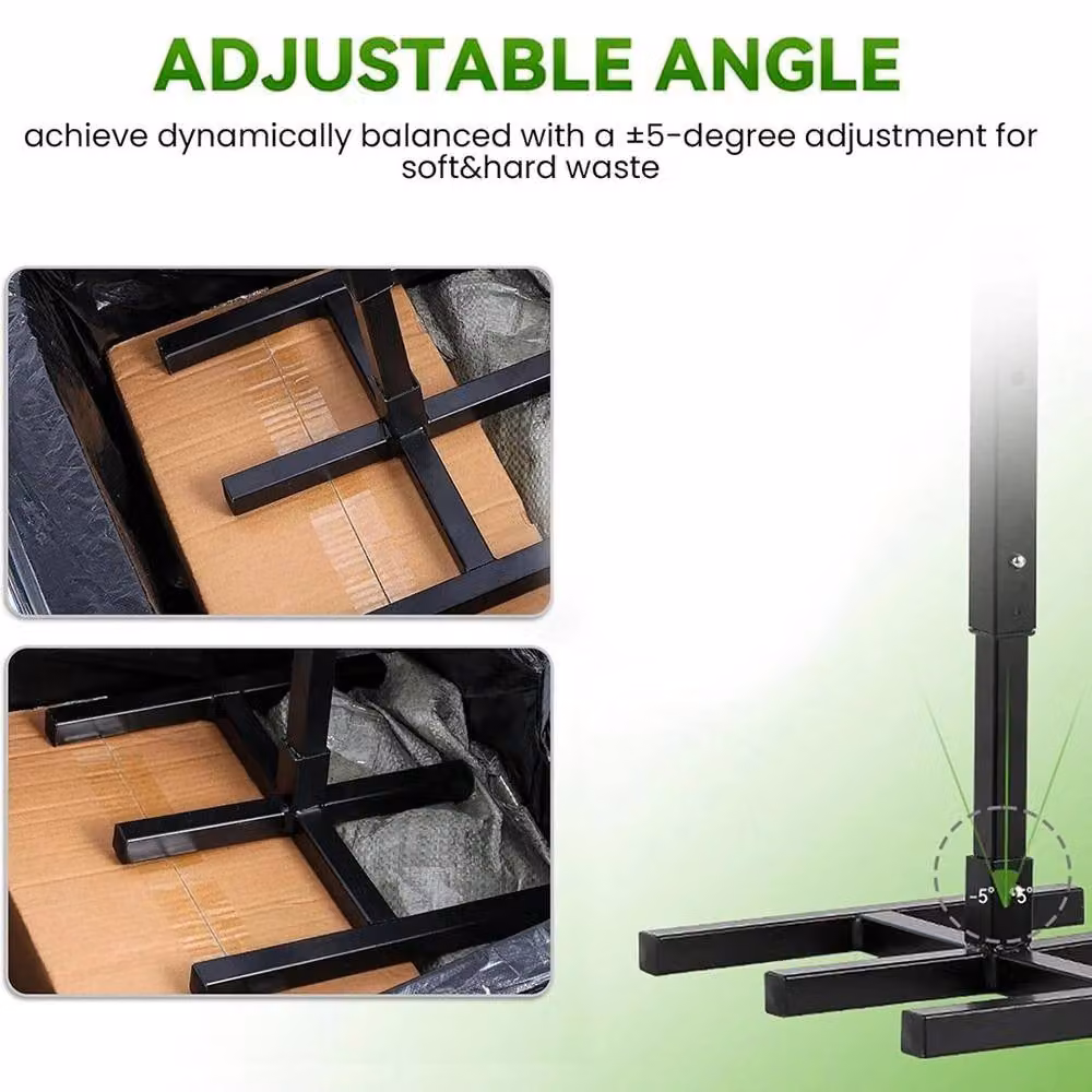 NESTLUNE Manual Wheelie Bin Compactor Household Rubbish Press in Black, H: 100 cm, W: 15 cm, D: 15 cm – 5