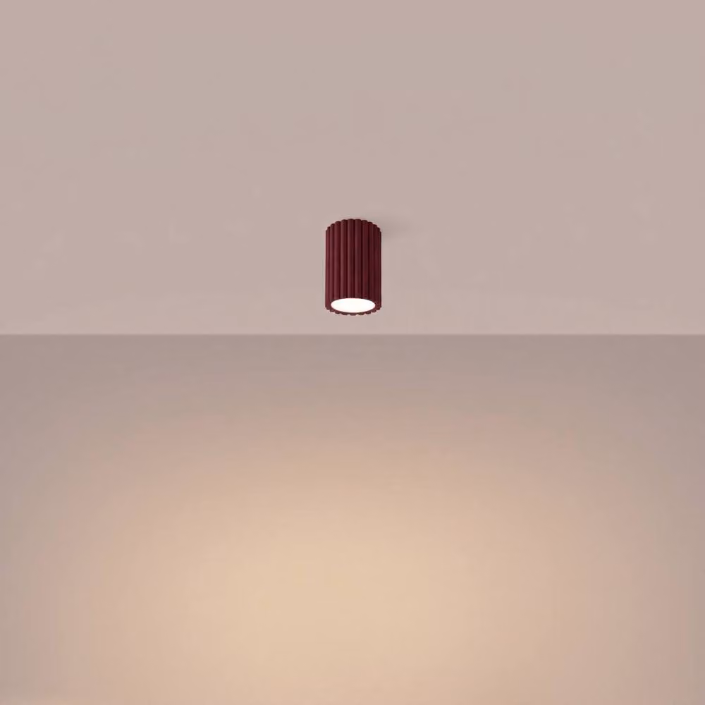 Sollux Lighting minimalist cylinder ceiling lamp in red, W/D/H: 10 x 6.5 x 6.5 cm – 3