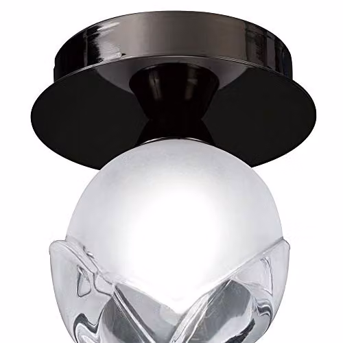 Netlighting Fragma Black Chrome G9 Single Light Ceiling Lamp with Transparent Glass Sphere – 2