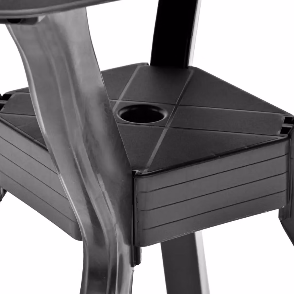 Berkfield Home Bistro Table in Anthracite and Black Plastic, W/D/H: 70 x 70 x 72 cm – 4