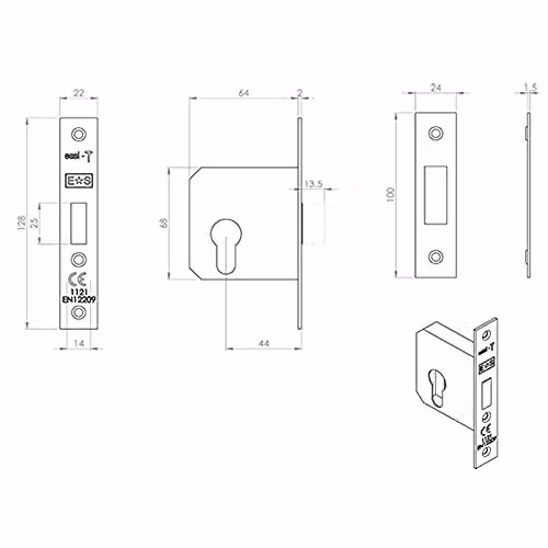 Loops Residential Euro Profile Mortise Deadlock Casing in Satin Nickel – 2