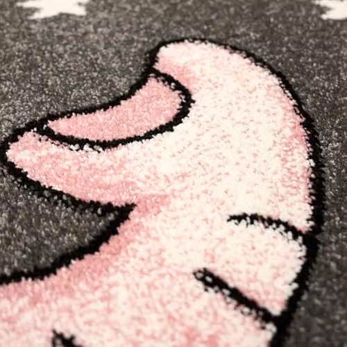 Bravich LTD Pink Baby Elephant and Stars Round Kids Rug, Diameter: 120 cm – 4